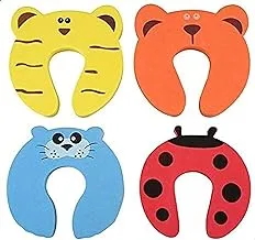 Easy Life Care Children Safety Finger Pinch Cartoon Animal Foam Door Stopper Cushion (4 Pieces)