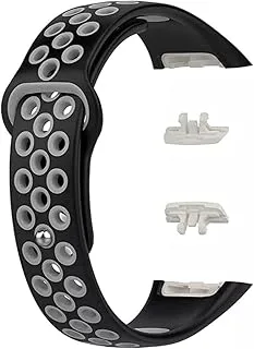 Generic Replacement silicone watch band for huawei honor 6 (black grey)