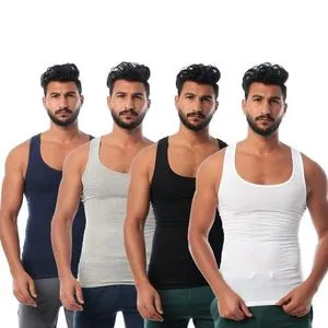 Dice Bundle Of (4) Cotton Solid Undershirts