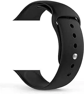 Generic Silicone Band Compatible with Apple Watch 41mm, Silicone iWatch Replacement Strap Silicone Strap for Apple Watch Series 7/6/5/4/SE (Black)