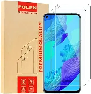 for Huawei Nova 5T Screen Protector (2 packs) HD Clear Scratch Resistant Bubble Free Anti-Fingerprints 9H Hardness Tempered Glass, PULEN.