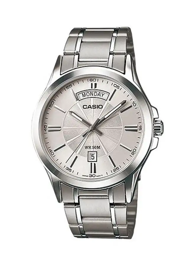 CASIO Men's Enticer Analog Watch MTP-1381D-7A - 47 mm - Silver