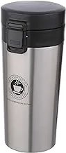 Stainless Steel Thermos Flask with Inner Strainer, 400 ml – Black and Silver