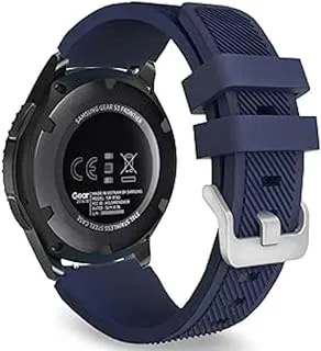 MoKo Band Compatible with Samsung Galaxy Watch 3 45mm/Gear S3 Frontier/Classic/Galaxy Watch 46mm/Huawei Watch GT2 Pro/GT 46mm/GT2 46mm/Ticwatch Pro 3, Silicone Strap Fit 22mm Band, Midnight BLUE