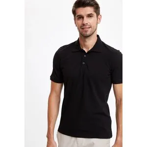 Defacto Man Regular Fit Polo Neck Short Sleeve Knitted Polo T-Shirt