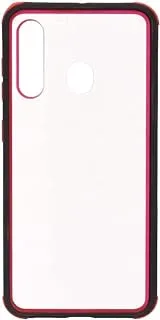 Generic Plastic Phone Case With Silicone Protection Edges And Classic Design Compatible With Samsung Galaxy A60 6.3 Inch - Black Red