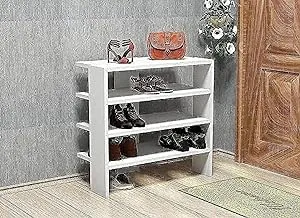 A Furniture Modern Shoe Rack 3 Shelves - White