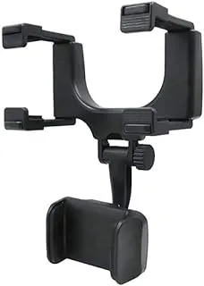 Zonic Z1113 Universal 360° Car Mount حامل الهاتف حامل مرآة الرؤية الخلفية كليب لفون سامسونج الهاتف الخليوي GPS - أسود