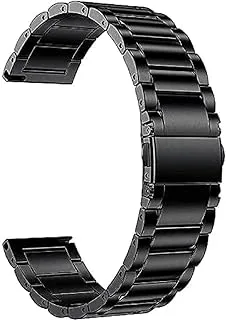 Compatible with Samsung Galaxy Watch 4 Band 40mm 44mm & Samsung Watch 4 Classic 42mm/20mm, Stainless Steel Replacement Strap for Galaxy Watch 4 Classic 42mm/Galaxy Watch 4 (Black)