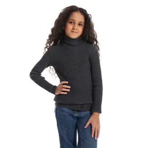 Caesar Girls Wool Pullover With High Neck