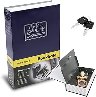 hanso Metal safe box Lock Box with 2 Key Diversion Book Safe Dictionary Box Great for Traveling, Store Money, Jewelry, and Passport