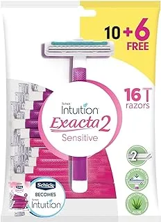 Schick Intuition Exacta 2 Sensitive Disposal Razor for Men 16-Pieces