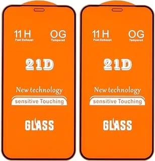 Generic High quality set of 2 glass screen protectors for iphone 12 mini - clear black