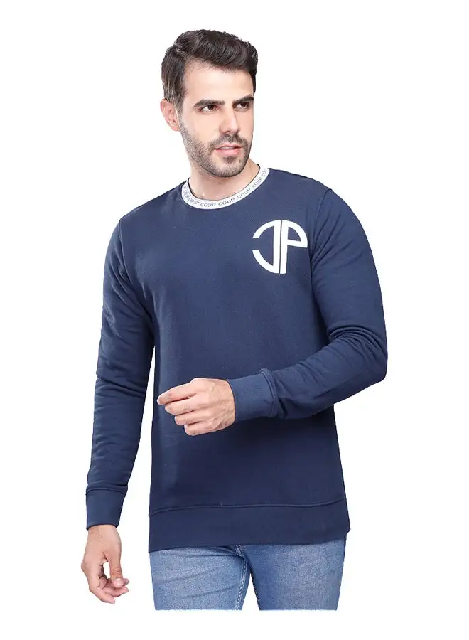 Coup Coup Regular Fit Printed SweatShirt For Men Color Navy