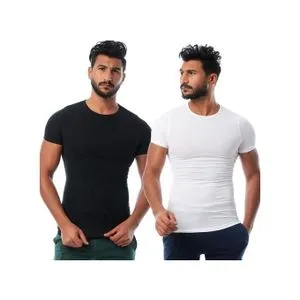 Dice 100% Cotton (2) Half Sleeve Undershirts Round Neck