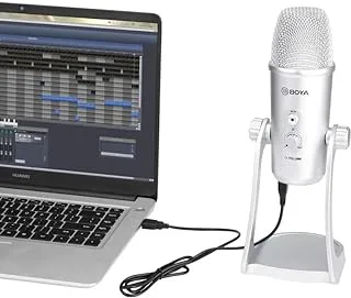 Boya USB Microphone Containing High Quality And Practical For Computer - Silver