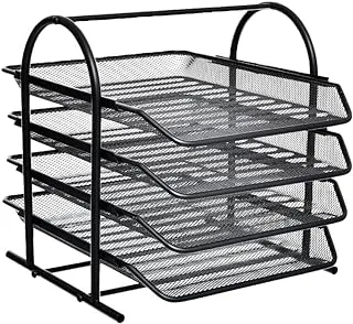 Maayergy JS4001 Metal Mesh Organizer Tray, 4 Levels With Durable Material, Suitable For School And Home