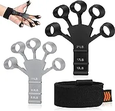 2 PCS Finger Strengthener, 2023 New Grip Strength Trainer, Finger Exerciser, 6 Resistant Level Finger Exerciser, Hand Strengthener for Strength Training, Finger Flexion Extension Training