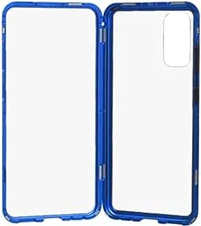 Generic Tempered Glass Strong Magnetic Full Package Protection Case With Metal Frame And Anti Scratch For Samsung Galaxy S20 6.2 Inch - Blue Black