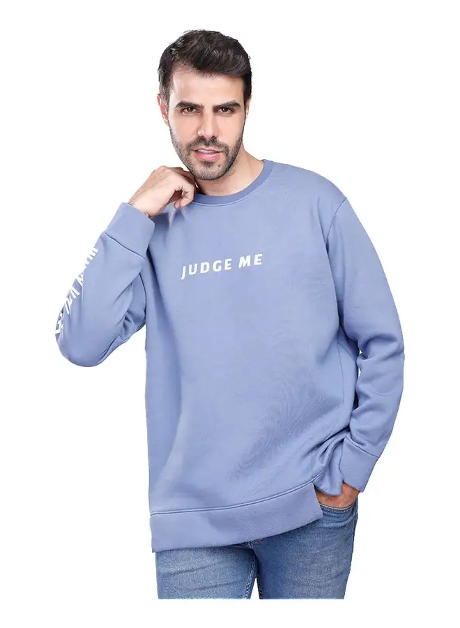 Coup Coup Loose Fit Printed SweatShirt For Men Color Indigo