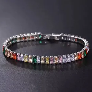 Tennis Bracelet Colored Zirconia Crystals