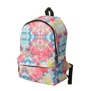 Casual Backpack With Front Zipper Pocket - Multicolor