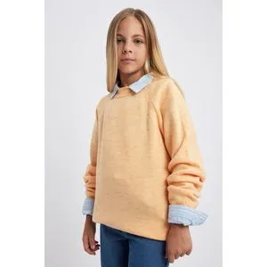 Defacto Girl Tricot Regular Fit Crew Neck Long Sleeve Pullover