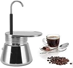 Stovetop Espresso Maker, Stainless Steel Single Spout Moka Pot, Italian Style DIY Large Capacity Light Weight Portable Coffee Maker, for Outdoor Camping