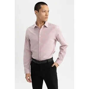 Defacto Man Slim Fit Polo Neck Smart Casual Woven Long Sleeve Shirt.