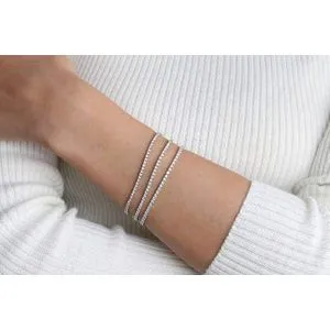 3 Pcs Stretchy Silver Tennis Bracelet