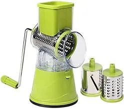 Generic Vegetable Slicer Set Professional Vegetable Slicer Set Multifunction Vegetable Cutter Slicer Manual Vegetable Cutter Manual Rotating Grater with 3 Chopper Blades