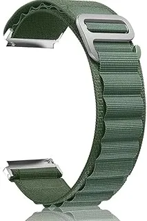 Generic Alpine Loop Band 20mm Compatible with Amazfit GTS 4 Mini/GTS 4 / Amazfit Bip 3/3 Pro Replacement Strap Nylon Titanium Wristbands GTS 3 / GTS 2e / GTS 2 Mini/GTS 2 / GTS - Green