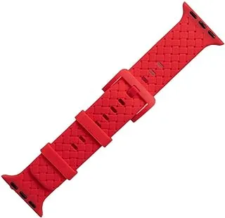 Generic Silicon Waterproof Watch Replacement Strap Lines Design Compatible For Watch 42MM, 44MM Or 45MM - Red