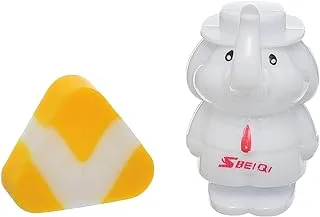 Doms DM-021 High Qulity Eraser Triangle Shape With Pencil Sharpener Elephent Shape Set Of 2 Pcs For Office,Student - Yellow White