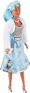 Simba 105733491 - Steffi Love Ice Glam, Doll as Modern Ice Princess with Fur Jacket and Two-Layer Skirt with Snowflakes, with Accessories