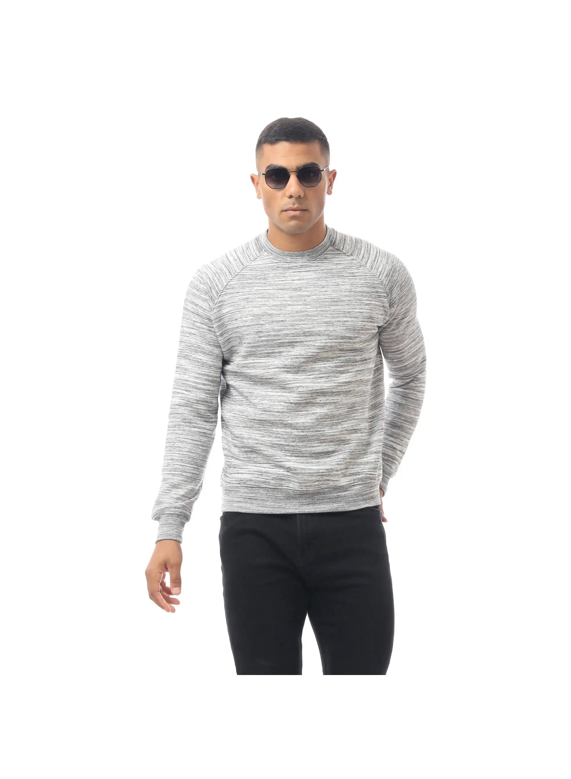 RAVIN Heather Light Grey Slip On Sweat Shirt