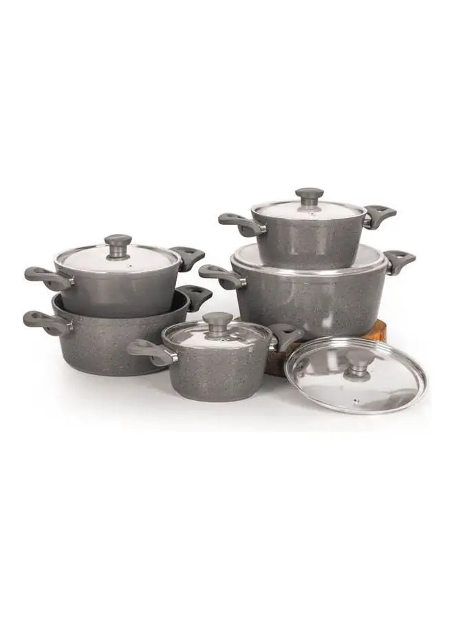 Top Chef Granite 10 Pieces Set Gray 28cm