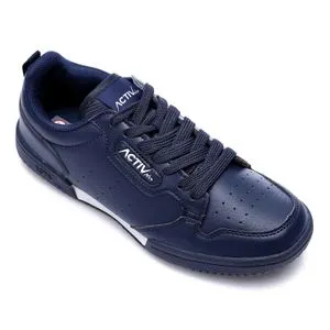 Activ Lace Up Perforated Leather Sneakers - Navy Blue