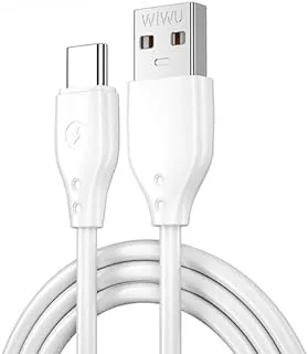 WIWU Wi-C001 Pioneer USB To Type-C Fast charging Cable 2.4A, Data sync, Super durable, 1M - White