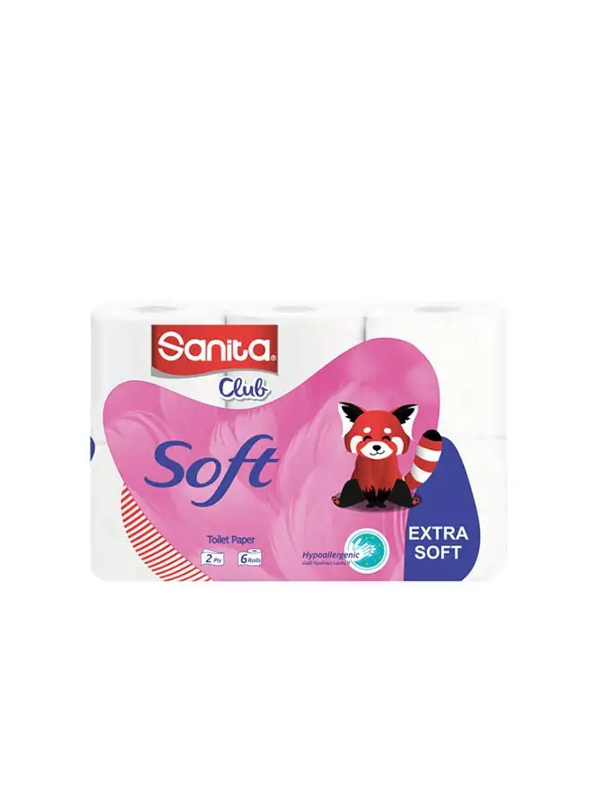 Sanita Club 220 Sheet Toilet Tissue 6 Soft Rolls