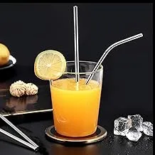 Reusable Stainless Steel Straws with Cleaning Brush, One Size