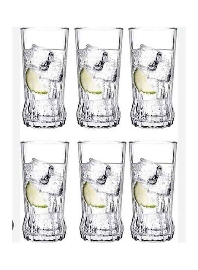 Pasabahce Set of 6 Juice Cups - Long Drink from Gaia - 285 ml - Turkish Origin Clear