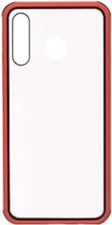 Generic Plastic Phone Case With Silicone Protection Edges And Classic Design Compatible With Samsung Galaxy M30 6.4 Inch - Black Red