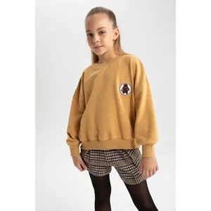 Defacto Girl Knitted Oversize Fit Crew Neck Long Sleeve Sweat Shirt...