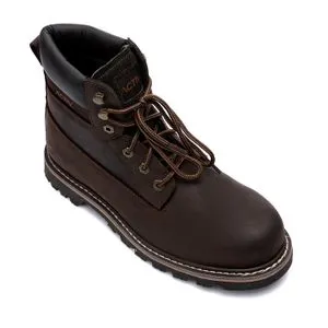 Activ Stitched Lace Up Safety Suede Boots - Brown