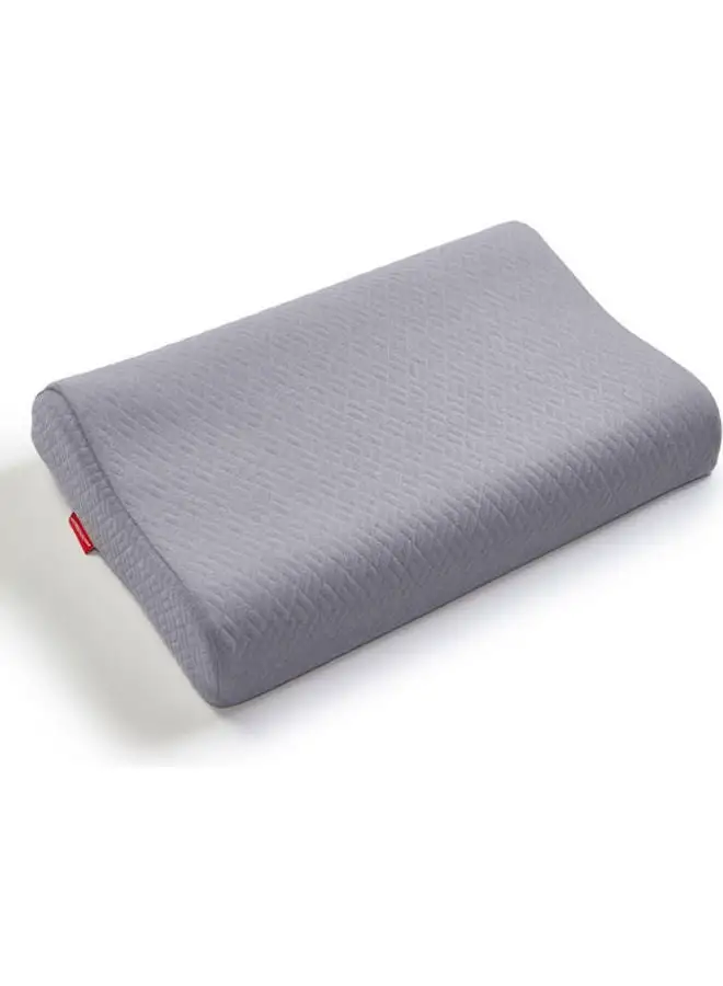 ricrac Curved latex pillow soft Cotton Light gray 60x40x11/13cm