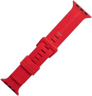 Generic Silicon Waterproof Watch Replacement Strap Lines Design Compatible For Watch 42MM, 44MM Or 45MM - Red