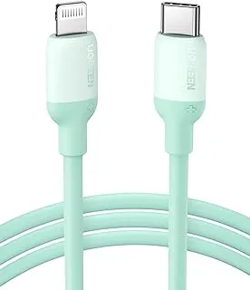 كابل شحن ونقل البيانات من السيليكون من يوجرين (3A -1M)، قابس USB-C إلى Lightning PD متوافق مع Apple iPhone iPad Airpods - أخضر