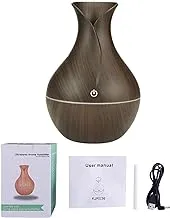 hanso Mini Humidifier USB Aroma Diffuser Mini بالموجات فوق الصوتية - موزع الزيوت العطرية المحمول والأنيق للمنزل والمكتب، 5 فولت، 3 وات، 200 مل (بني)