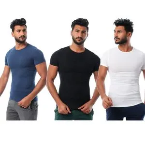 Dice 100% Cotton (3) Half Sleeve Undershirts Round Neck